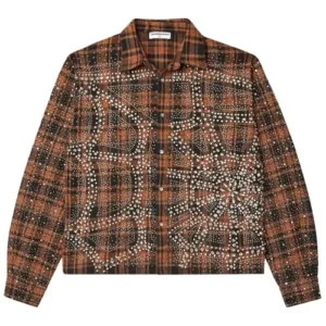 Brown Vale Flannel shirt with brown plaid pattern
