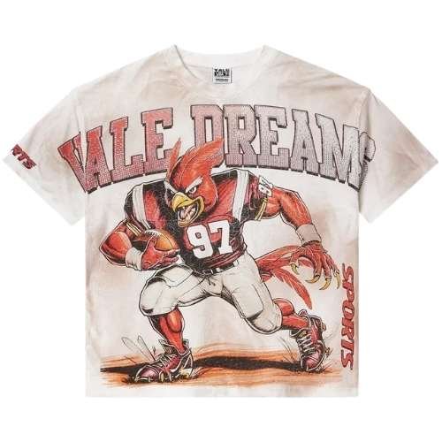 Valley Dreams T Shirt black graphic tee with bold design Valley Dream Football Graphic Tee Cream