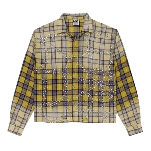 Vale flannel Plaid-Pattern Shirt Vale flannel plaid-pattern shirt in yellow