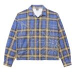 Vale Flannel Blue shirt with yellow and orange plaid pattern