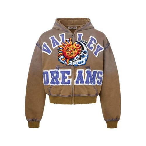 Vale Forever Sunny Zip Up Hoodie Brown brown vale hoodie